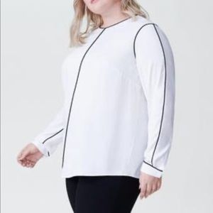 Universal Standard White Elsa Outline Blouse